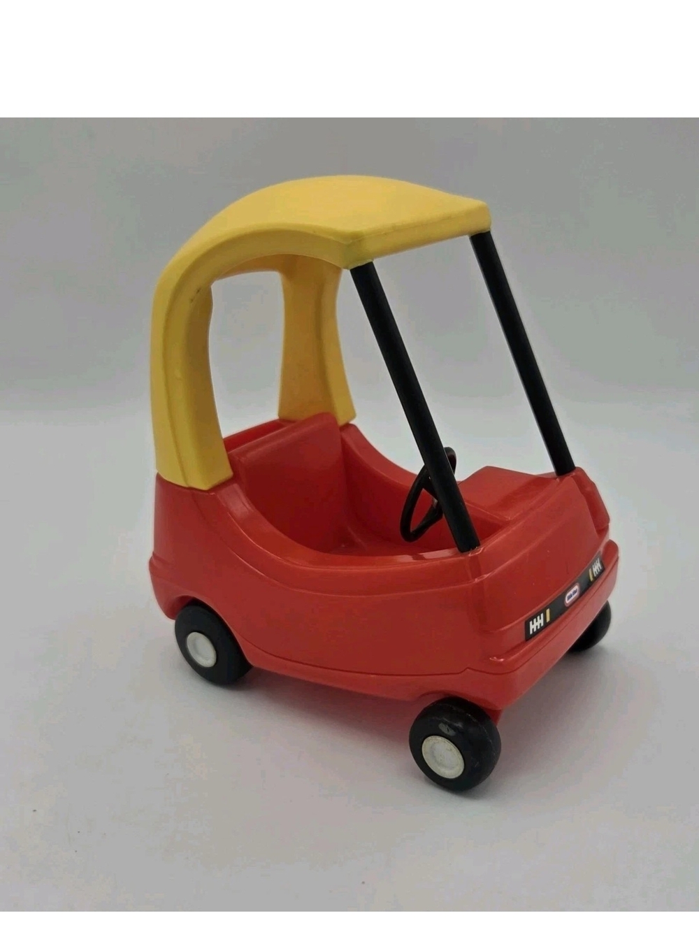 Little Tikes Dollhouse Cozy Coupe Miniature Vintage Red Yellow Mini Doll Car 6”